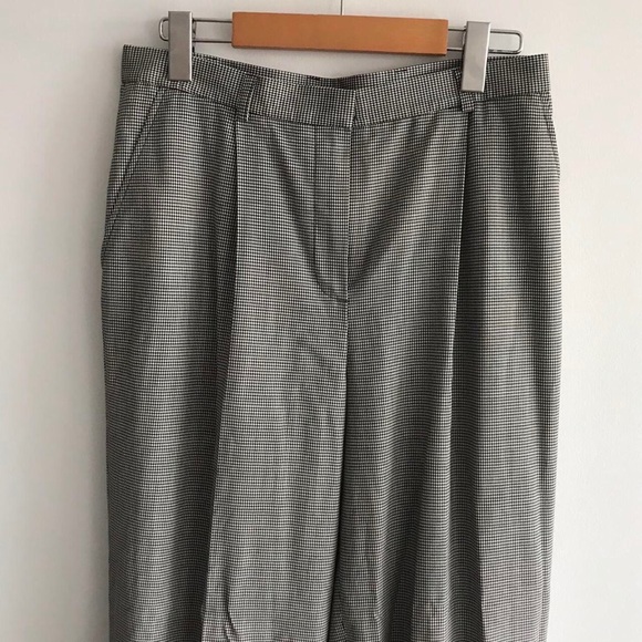 Pants - Vintage Grey Houndstooth Pleated Wool Trousers
